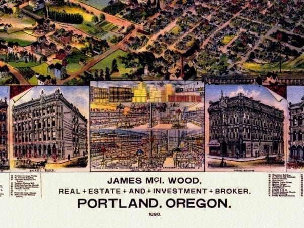 Portland 1890 Antique Map