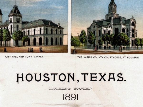 Houston 1891 Antique Map