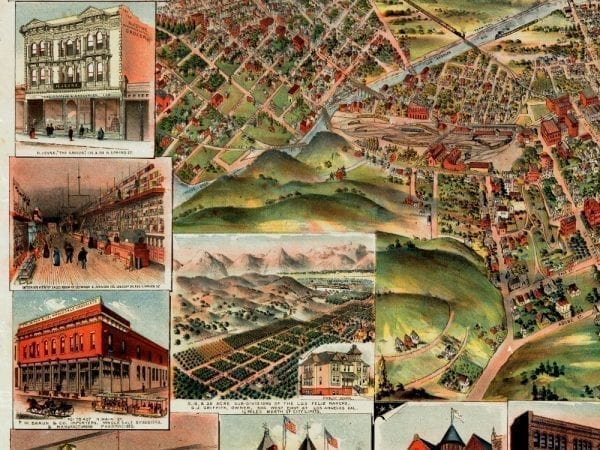 Los Angeles 1891 Antique Map