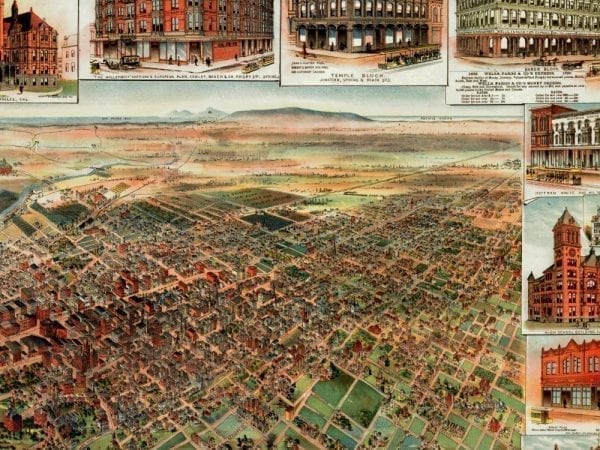 Los Angeles 1891 Antique Map