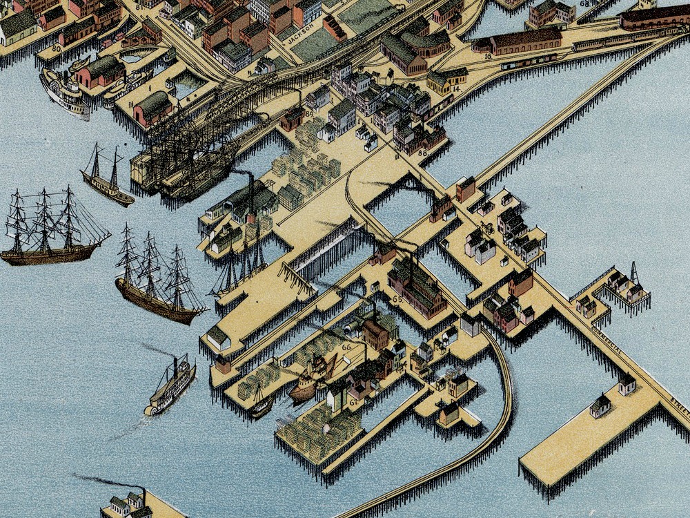 Seattle 1891 Antique Map