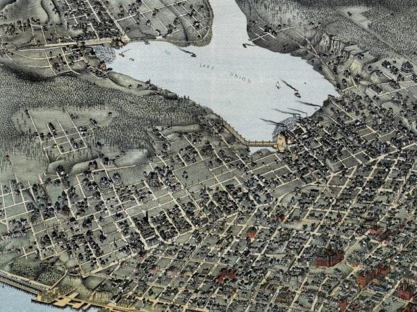 Seattle 1891 Antique Map