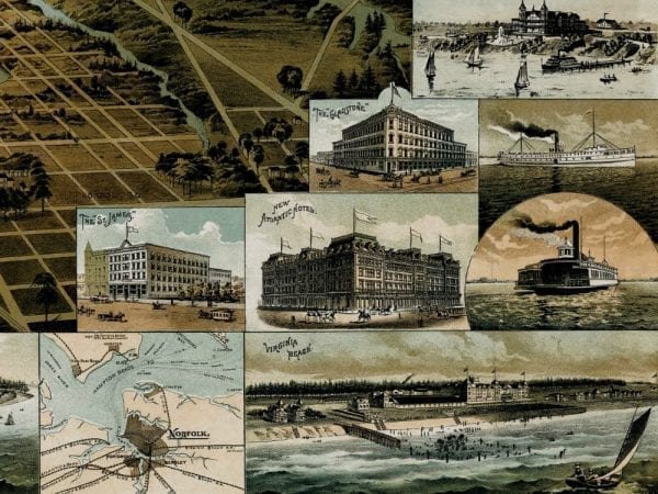 Norfolk 1892 Antique Map