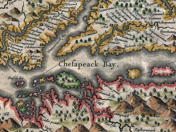 Virginia 1630 Antique Map