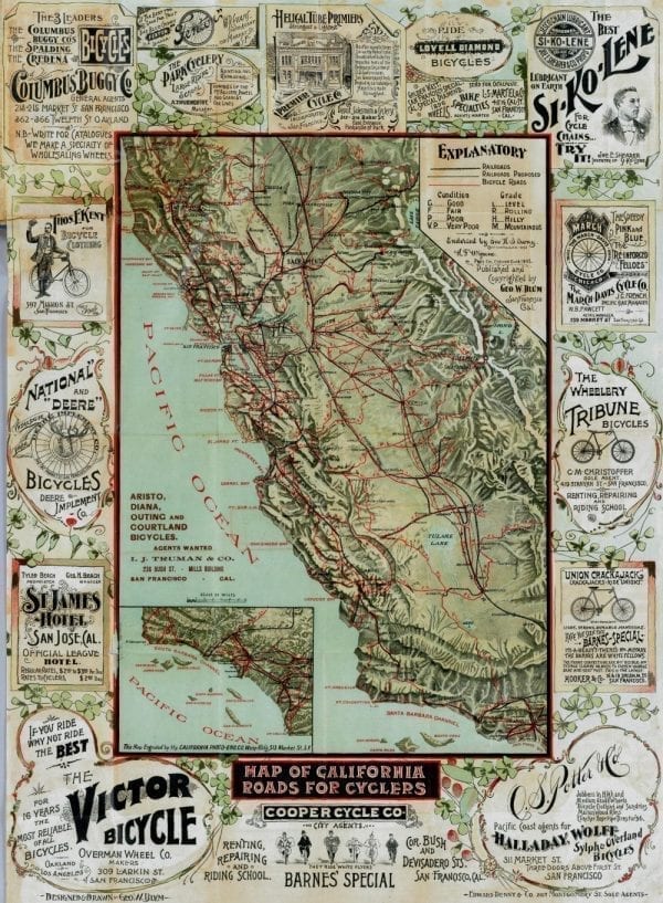 California 1896 Antique Map