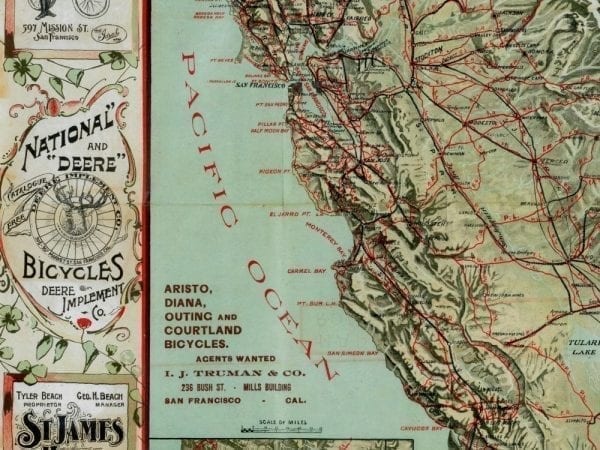 California 1896 Antique Map