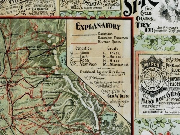 California 1896 Antique Map