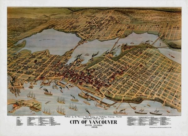 Vancouver 1898 Antique Map