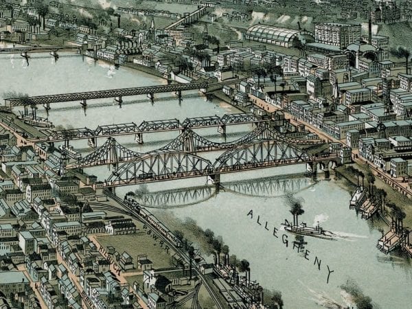 Pittsburgh 1902 Antique Map