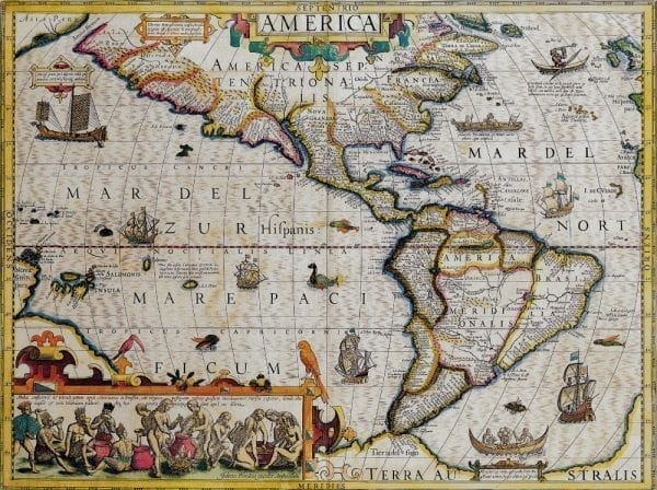 The Americas 1619 Antique Map