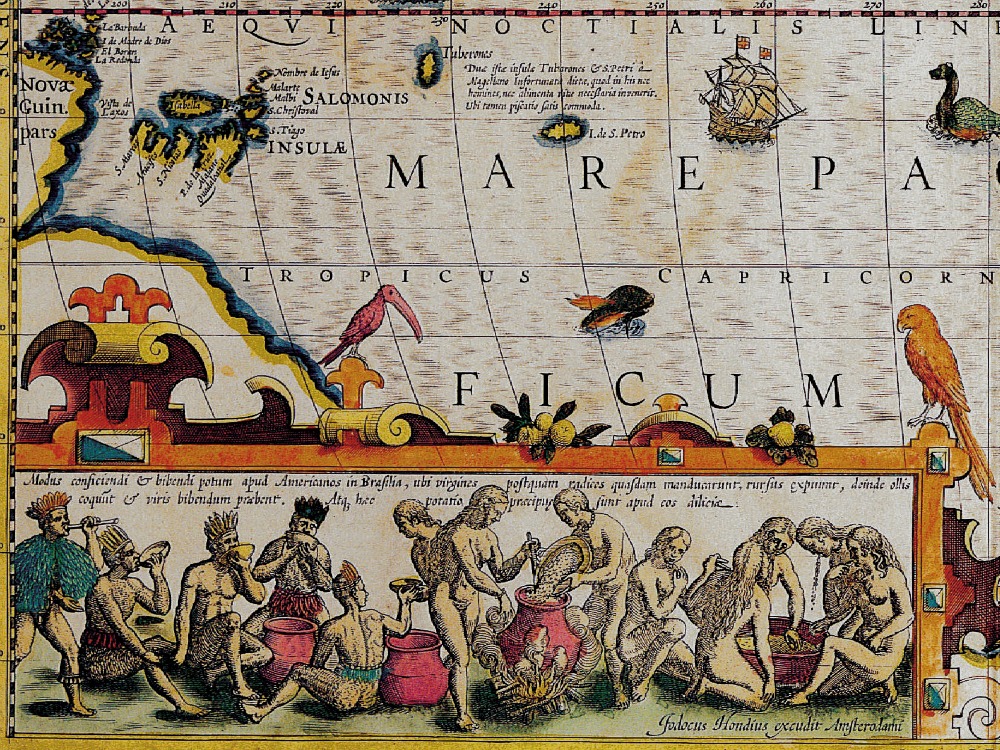 Vintage Map of The Americas 1619
