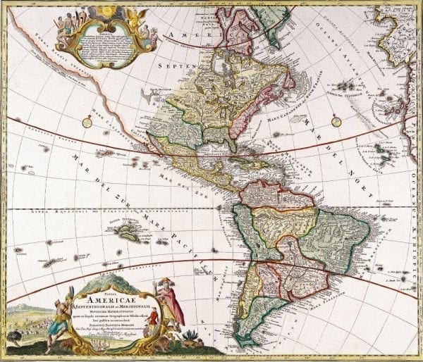 The Americas 1720 Antique Map