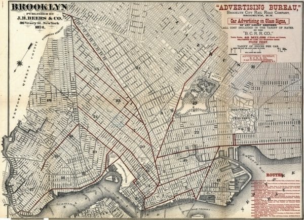 Brooklyn 1874 Antique Map