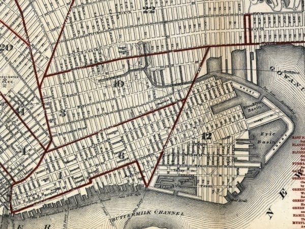 Brooklyn 1874 Antique Map