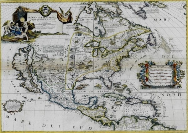 America 1688 Antique Map