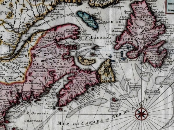 New France 1720 Antique Map