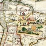 America 1660 Antique Map