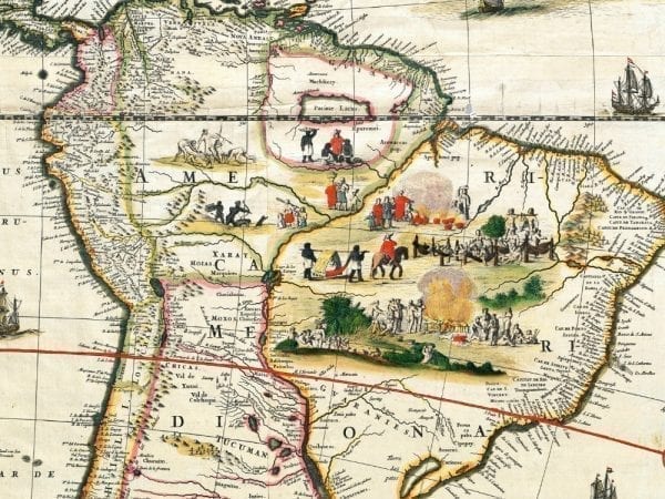America 1660 Antique Map