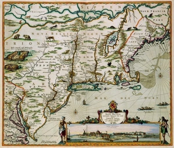 America 1673 Antique Map