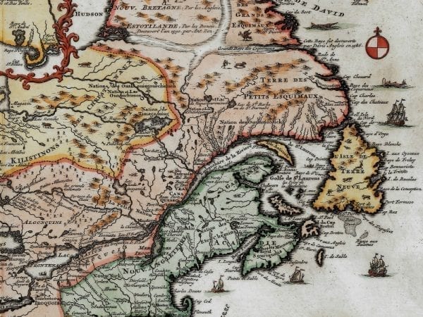 New France 1719 Antique Map