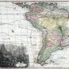 South America 1734 Antique Map
