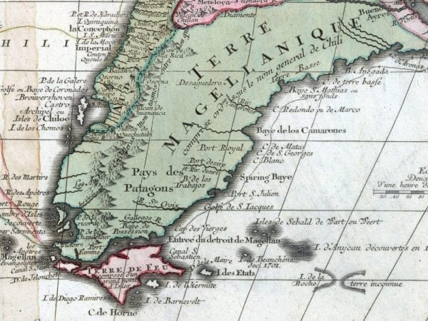 South America 1734 Antique Map