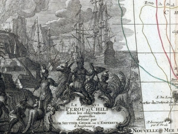 South America 1734 Antique Map