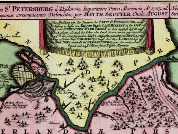 St. Petersburg 1703 Antique Map