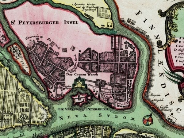 St. Petersburg 1703 Antique Map