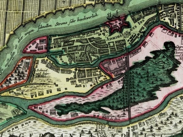 St. Petersburg 1703 Antique Map