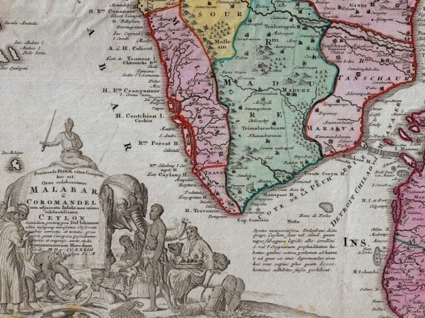 India 1733 Antique Map