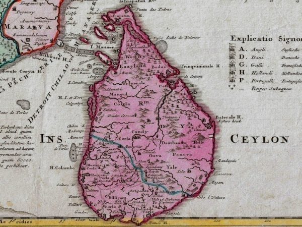 India 1733 Antique Map