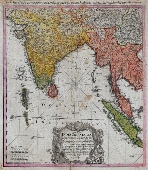 India 1748 Antique Map
