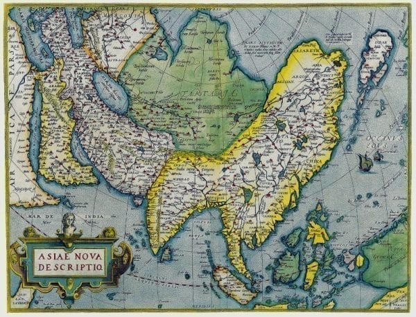 Asia 1571 Antique Map