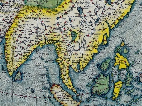 Asia 1571 Antique Map