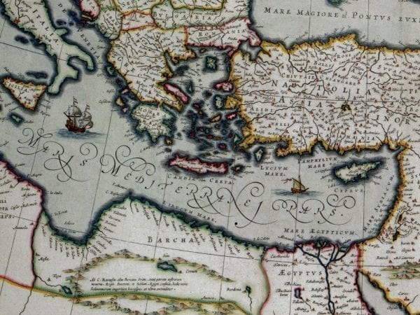 Turkish Empire 1635 Antique Map