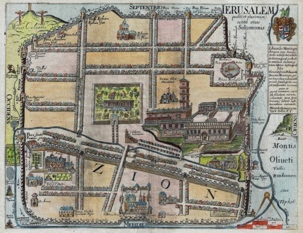 Jerusalem 1650 Antique Map