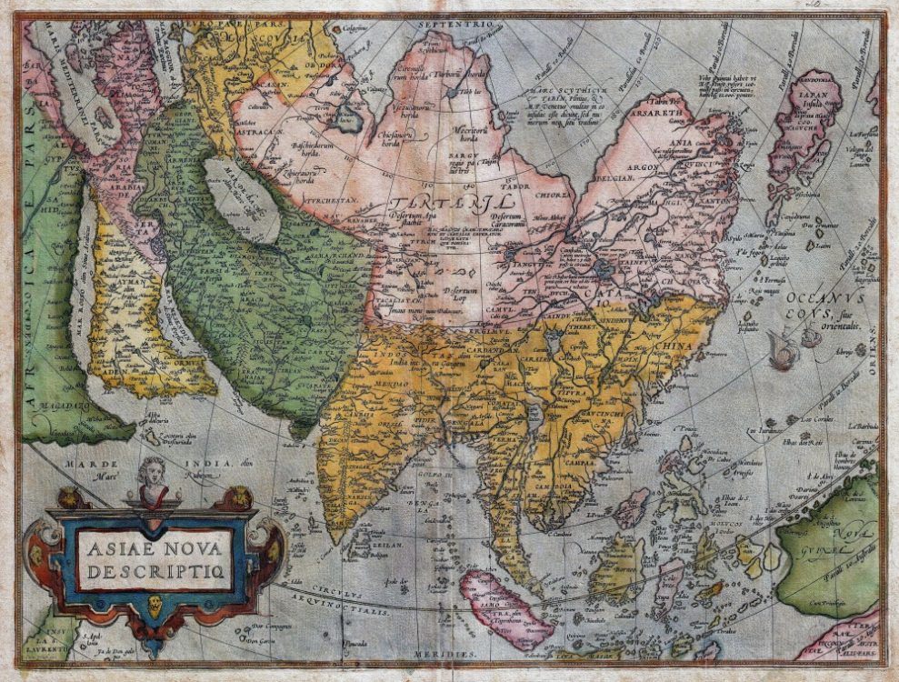 Vintage Map Of Asia 1570