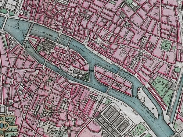 Paris 1828 Antique Map