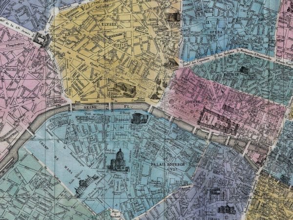 Paris 1864 Antique Map