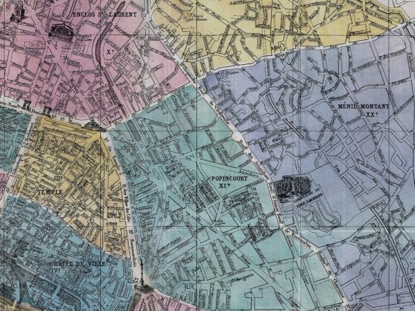 Paris 1864 Antique Map