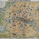 Paris 1890 Antique Map