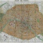 Paris 1892 Antique Map