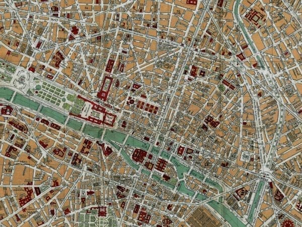 Paris 1892 Antique Map