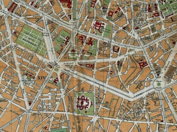 Paris 1892 Antique Map