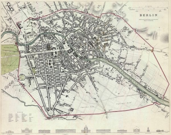 Berlin 1833 Antique Map