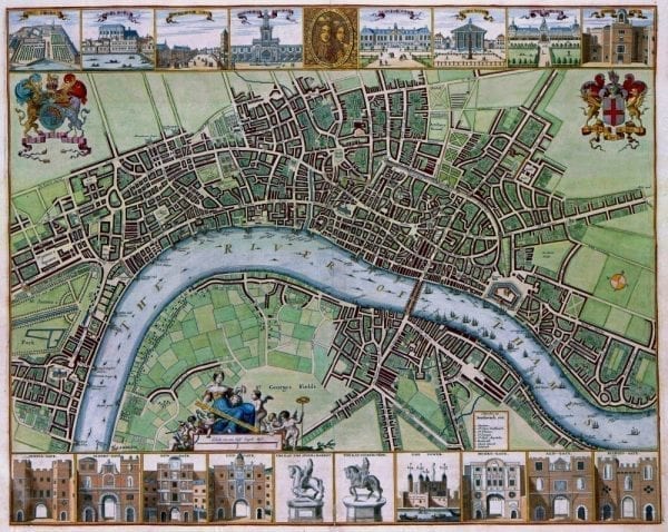 17th Century London Antique Map