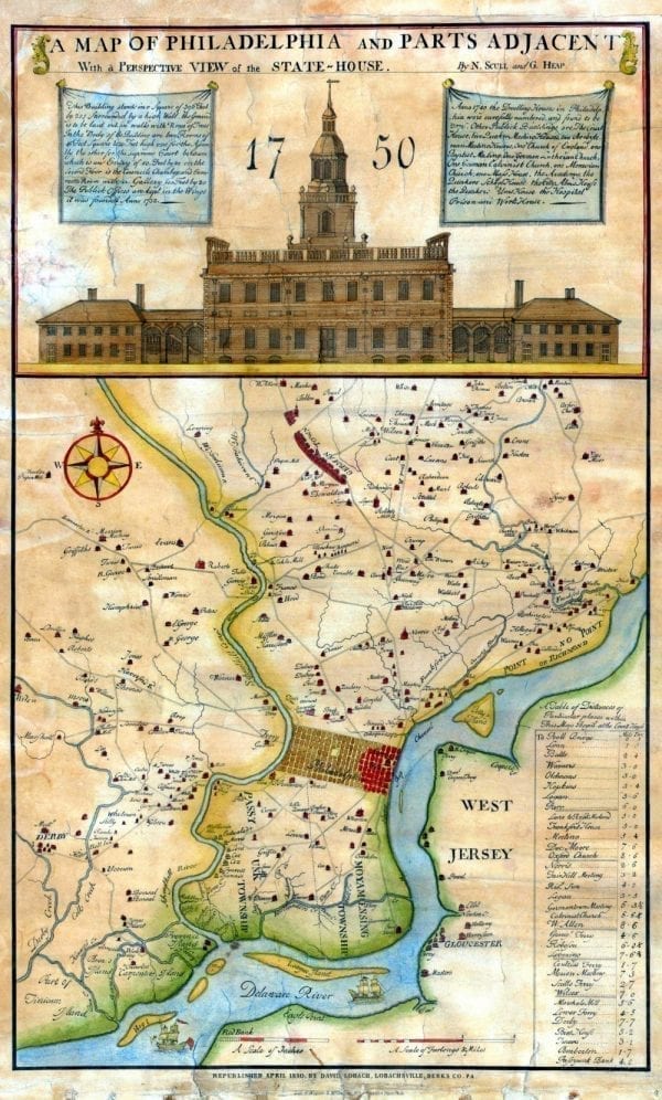 Philadelphia 1752 Antique Map
