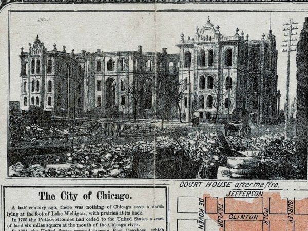 Chicago Great Fire 1871 Antique Map