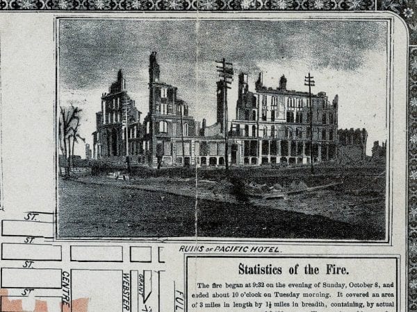 Chicago Great Fire 1871 Antique Map